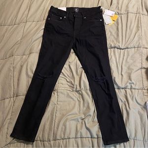 NEW Men’s H&M Skinny Fit Stretch Black Ripped Jeans Distressed